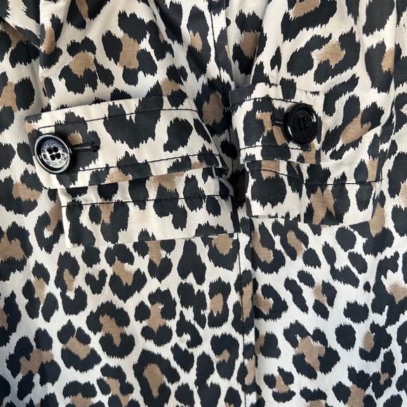 Kate Spade Cotton Blend Leopard Print A-line Coat Women's Size Small Button Up - Picture 4 of 15